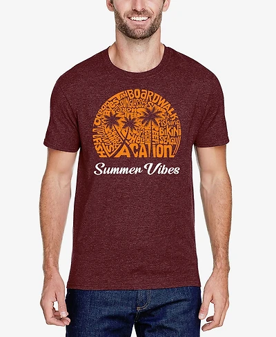 La Pop Art Men's Summer Vibes Premium Blend Word T-Shirt
