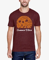 La Pop Art Men's Summer Vibes Premium Blend Word T-Shirt