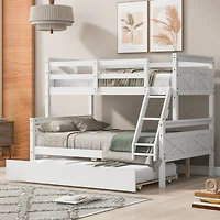 Streamdale Twin/Full Bunk Bed, Trundle, Safety Rails, Gray