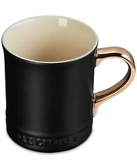 Le Creuset Stoneware Mug with Gold Metallic Handle, 14 oz.