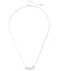 Lauren Ralph Lauren Sterling Silver Pave Rondelle Bead Statement Necklace, 15" + 3" extender