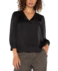 Liverpool Los Angeles Women's Long-Sleeve Pleated Top