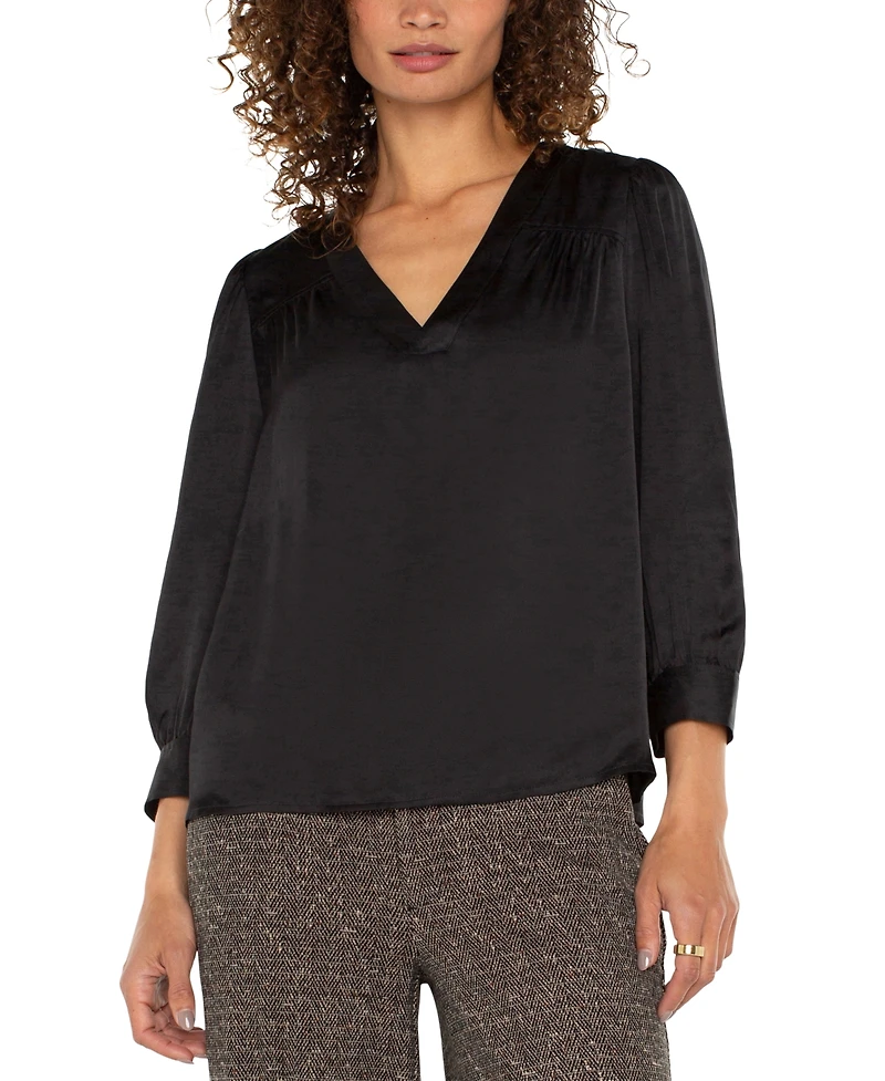 Liverpool Los Angeles Women's Long-Sleeve Pleated Top
