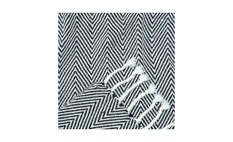 Chanasya Premium Chevron Super Soft Acrylic Throw Blanket With Tassels Cozy Lightweight Fluffy Woven for Bed Sofa Chair Couch Living Room