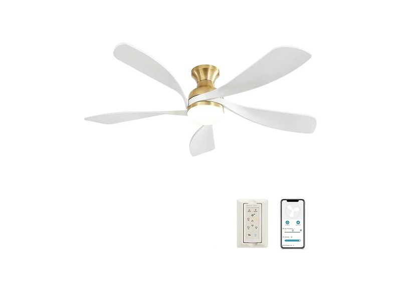 Sofucor 52" Modern Smart Ceiling Fan with 5 Solid Wood Blades