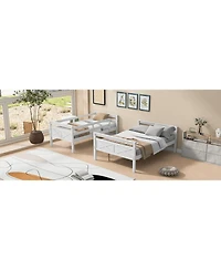 Streamdale Twin/Full Bunk Bed with Guardrail, Gray