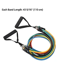 Yescom 5 Tubes Resistance Bands Set Exercise Workout Stackable 100Lbs Ankle Strap Home