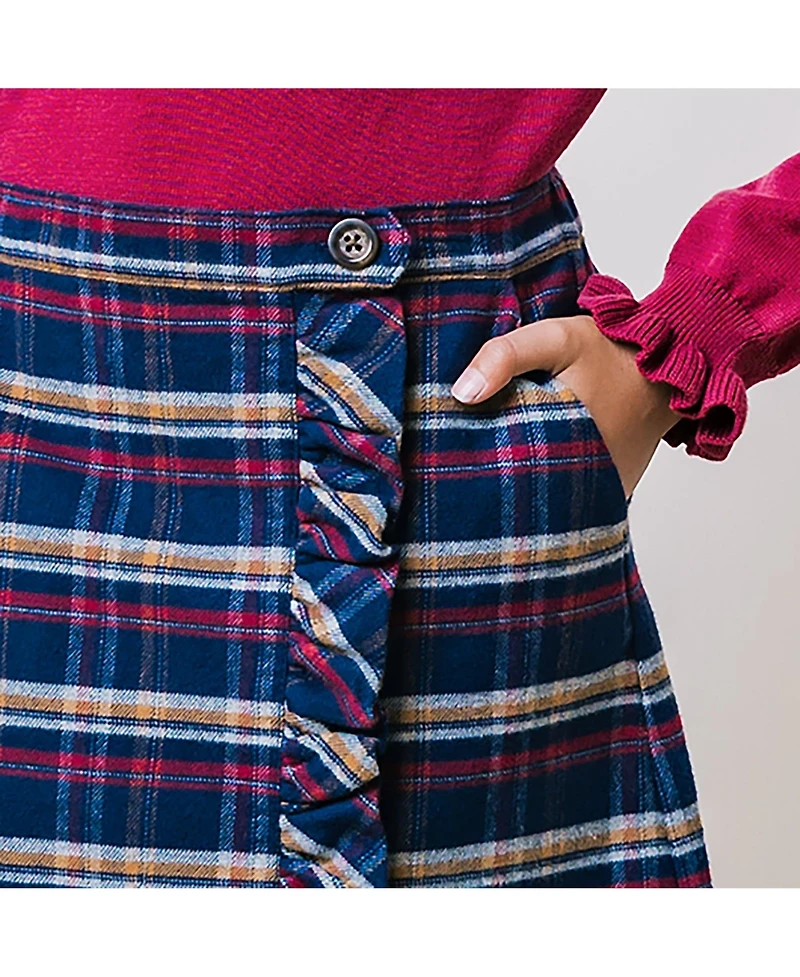 Hope & Henry Toddler Girls Flannel Pull-On Ruffle Skirt