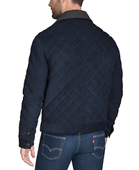 Cole Haan Men's Collared Quilted Button-Front Jacket