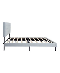 Streamdale Furniture Modern Upholstered Platform Bed Frame with Tufted Headboard
