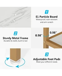 Tribesigns 70.9 inch Extra Long Console Table, Faux Marble Entryway Table with 2 Tier Storage Shelf, Narrow Sofa Table Behind Couch, Modern Hallway Ac