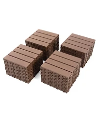 Simplie Fun 44-Pack Interlocking Deck Tiles for Patio, Balcony, Backyard