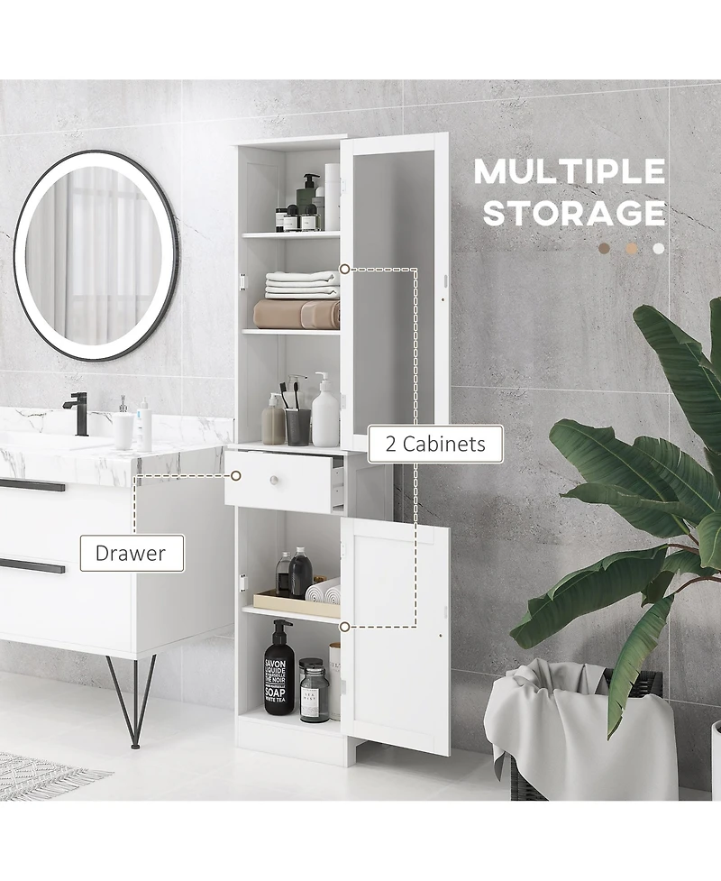 Simplie Fun Narrow Bathroom Linen Tower with Acrylic Door