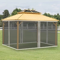 10' x 13' Gazebo/Tent Sidewall Netting with Zippers (Cream)