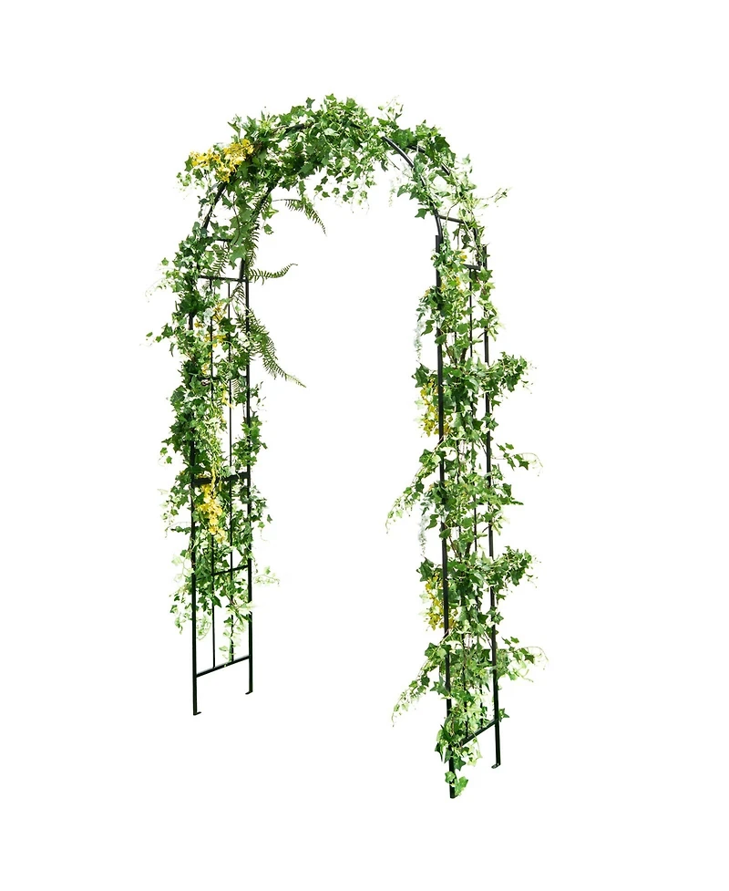 Givimo 7.5 Feet Metal Garden Arch for Climbing Plants and Outdoor Garden Decor-Black