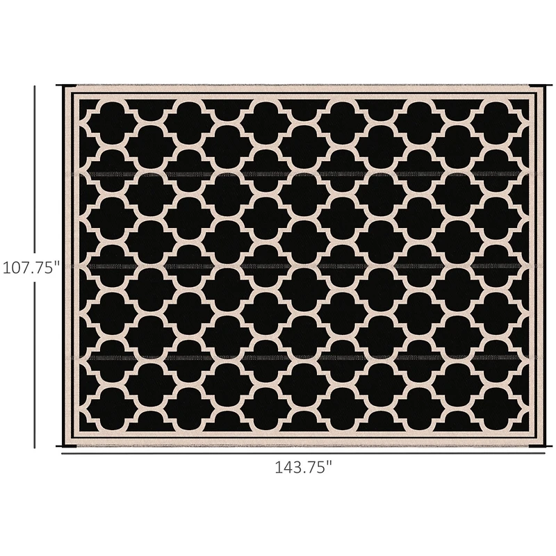 9'x18' Reversible Outdoor Rug for Camping, Backyards, and Picnics