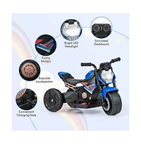 Kids Ride-on Motorcycle 6V Battery Powered Motorbike with Detachable Training Wheels-Red