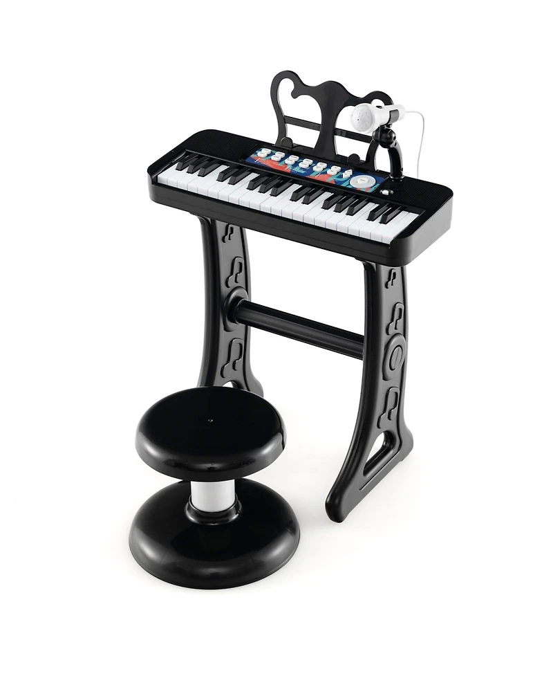 Vebreda Kids Piano Keyboard 37-Key Kids Toy Keyboard Piano with Microphone for 3+ Kids-Pink