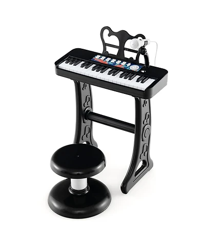 Vebreda Kids Piano Keyboard 37-Key Kids Toy Keyboard Piano with Microphone for 3+ Kids-Pink