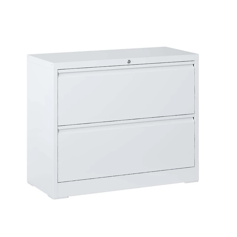 Streamdale Furniture 2-Drawer Lateral File Cabinet with Lock for Legal, A4, F4 Files