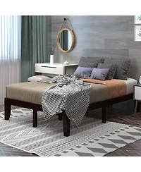 Gymax 14'' Full Size Wooden Platform Bed Frame w/ Strong Slat Support Espresso