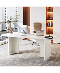 Tribesigns 62.99" Large Desk, Modern Home Office Computer Desk for 1-2 Person, Minimalist Double Pc Writing Table Study Executive