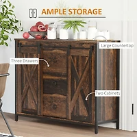 Rustic Farmhouse Buffet Cabinet with Barn Doors