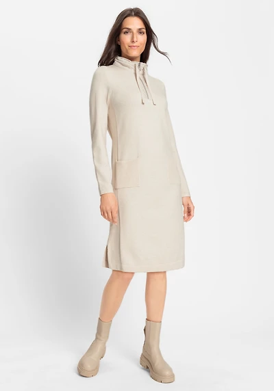 Olsen Women's Viscose Blend 1/4 Zip Sweater Dress