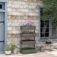 4-Tier Wooden Vertical Planter for Gardens