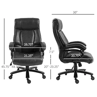 Big and Tall Office Chair, Pu Leather Desk Chair 400lb, Black