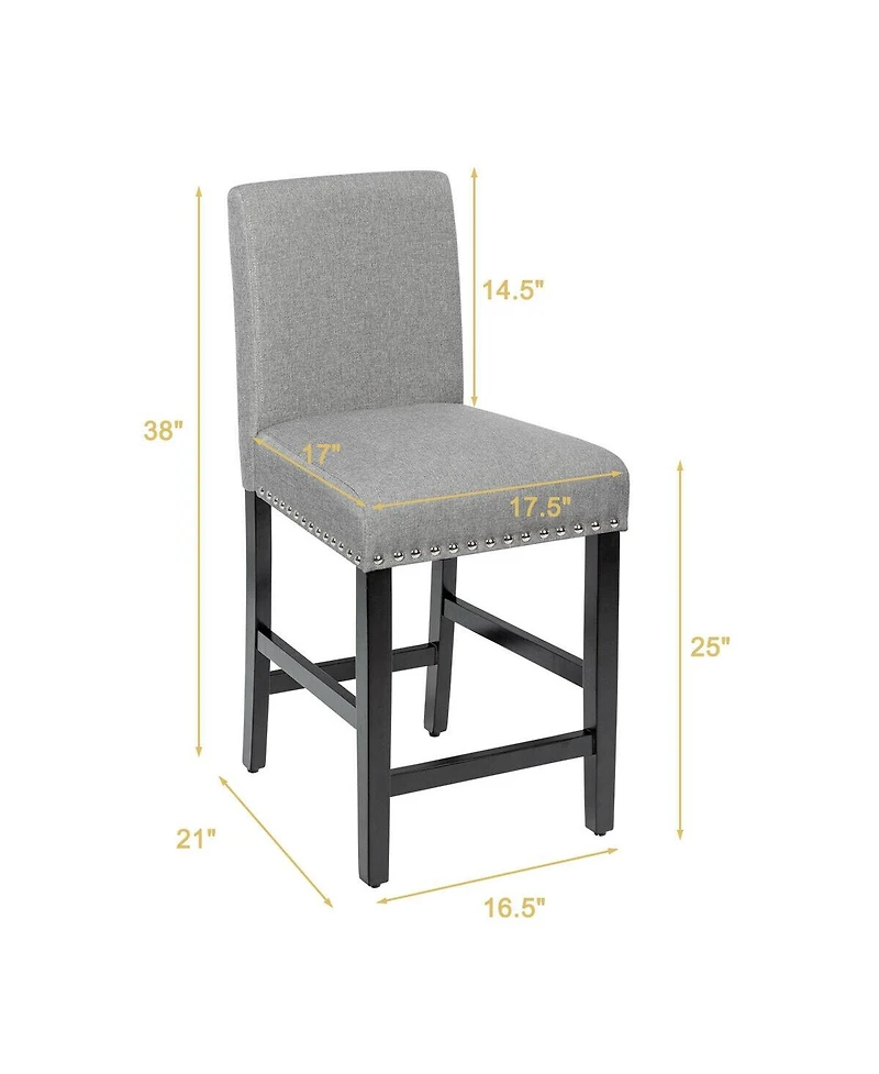 Skonyon 25 Inch Kitchen Chairs with Rubber Wood Legs