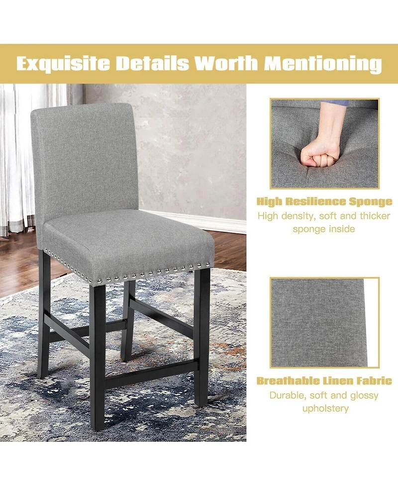 Skonyon 25 Inch Kitchen Chairs with Rubber Wood Legs