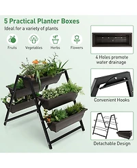 Sugift 3-Tier Vertical Raised Garden Bed with 5 Plant Boxes