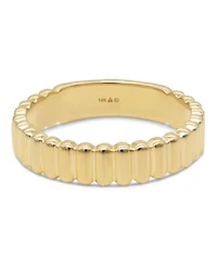 Devata Ribbed Band Ring In 14k Gold Size 7 Approx. 2.7 Grams