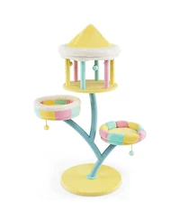 Multi-Layer Cat Tree with 2 Removable Perches Scratching Posts-Color