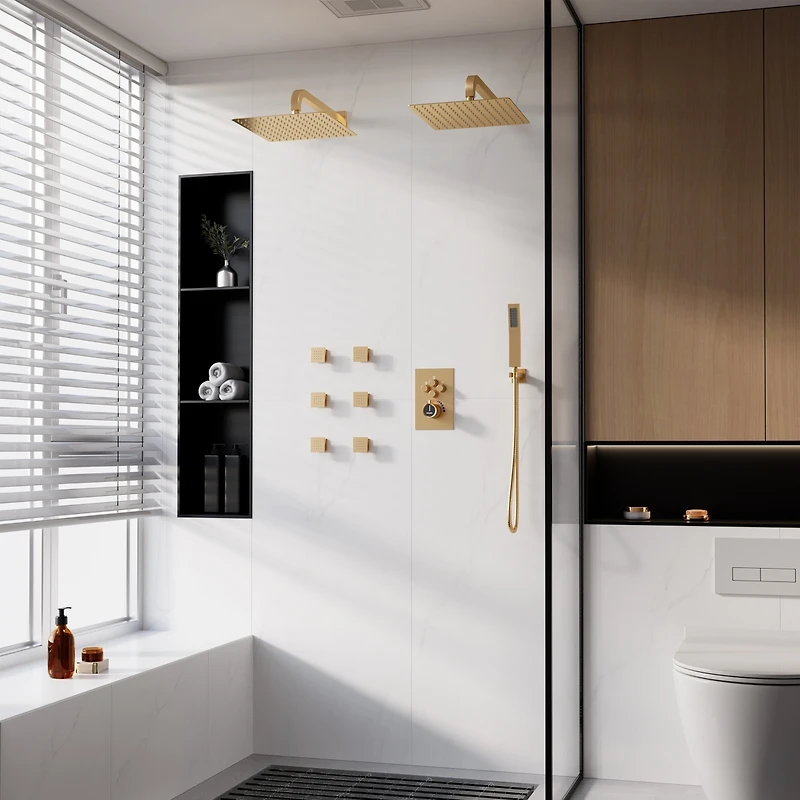 Casainc Single Handle 1-Spray Thermostatic 4-function Shower Faucet