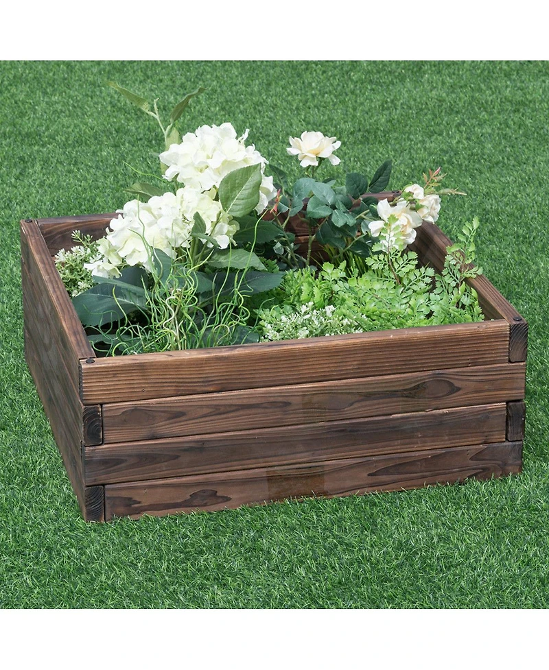 Sugift Square Raised Garden Bed Flower Vegetables Seeds Planter