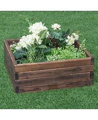 Sugift Square Raised Garden Bed Flower Vegetables Seeds Planter