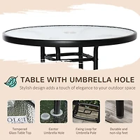 4-Piece Patio Dining Set with Folding Chairs and Adjustable Umbrella