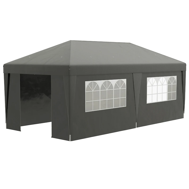 10' x 19.5' Adjustable Pop Up Canopy Tent with Sidewalls