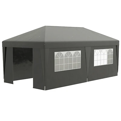 10' x 19.5' Adjustable Pop Up Canopy Tent with Sidewalls