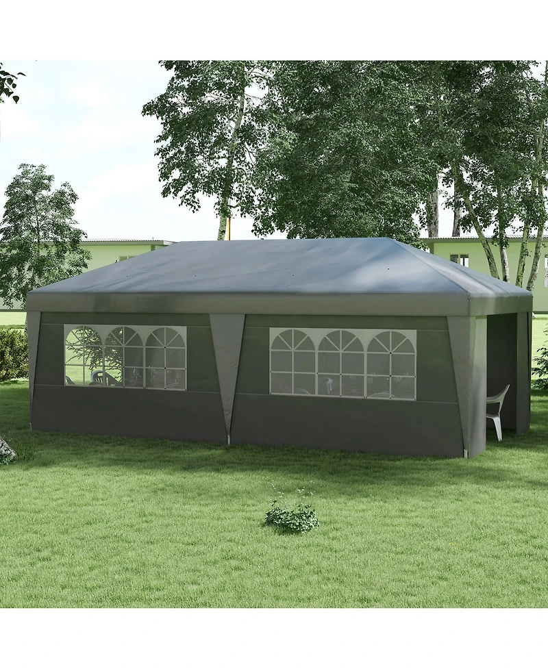 10' x 19.5' Adjustable Pop Up Canopy Tent with Sidewalls
