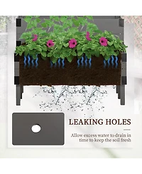 Streamdale Furniture 2-Tiered Trellis Garden Bed, Wooden Planter Box with Legs
