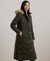 Lauren Ralph Lauren Women's Maxi Faux-Fur-Trimmed Hooded Puffer Coat