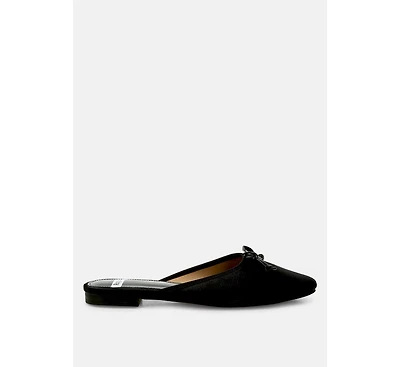 Taylena Satin Bow Detail Mules