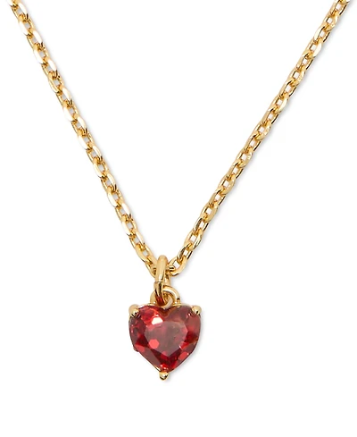 Kate Spade New York Gold-Tone Stone Heart Pendant Necklace, 16" + 3" extender