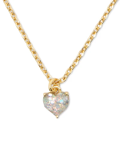 Kate Spade New York Gold-Tone Stone Heart Pendant Necklace, 16" + 3" extender