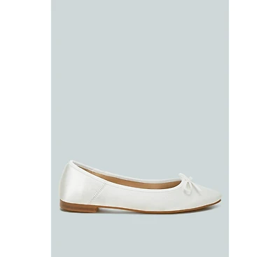 Fearless Satin Bow Embellished Ballerinas Women