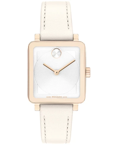 Movado Women's Bold Evolution 2.0 Swiss Quartz White Leather Watch 26mm