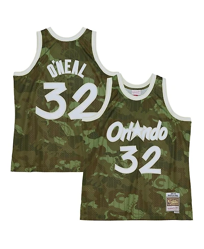 Mitchell & Ness Men's Shaquille O'Neal Camo Orlando Magic Hardwood Classics 1994/95 Ghost Green Swingman Jersey